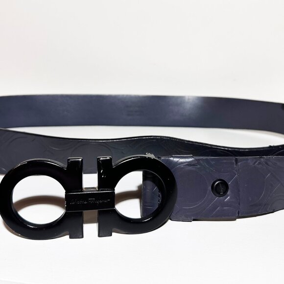 Salvatore Ferragamo Gancini Black Leather Belt – Made in Italy - Picture 6 of 6